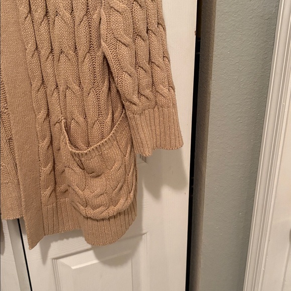 St. John's Bay Cable Knit Cardigan in Beige - Picture 3 of 7